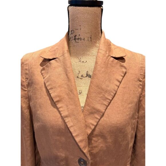 Nicole by Nicole Miller Women's Blazer L Brown Linen Mid-Length Casual - Picture 5 of 10